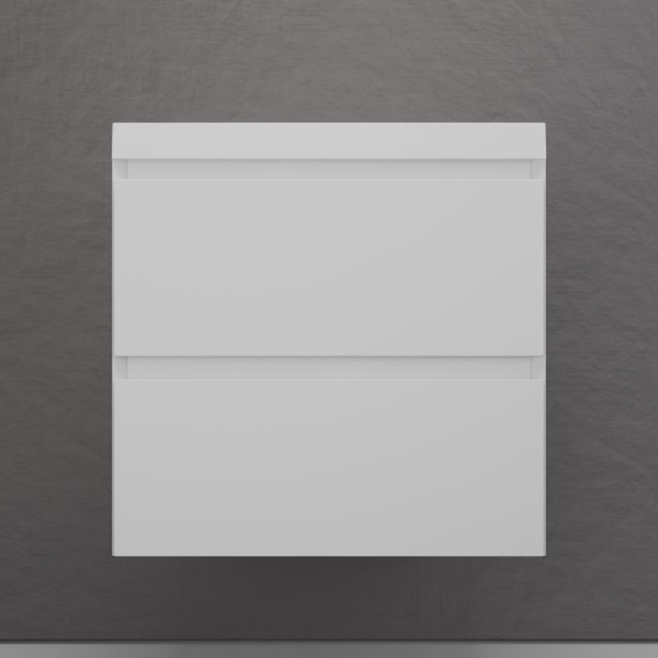 Тумба без раковины подвесная "Манхэттен 60" ЭМАЛЬ 60 2 ящика PLUS белый матовый, ЛС-00002365