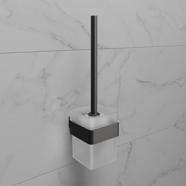 Ершик для унитаза Lemark SMOOTH LINE с держателем, графит (9766021)