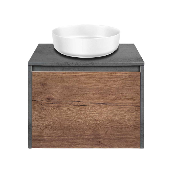 Тумба без раковины Vincea Mesa 600 подвесная, T.Oak + Beton, VMC-2MS600TB