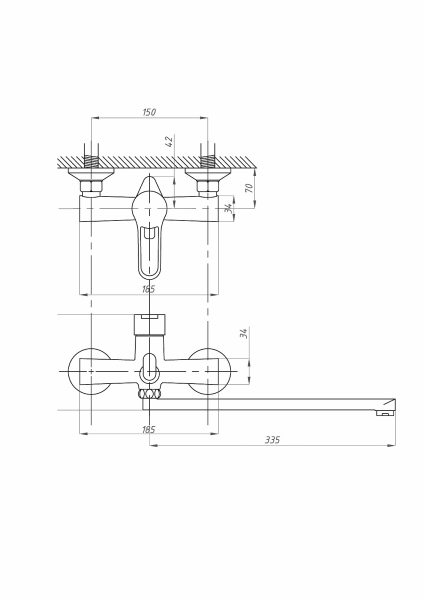 Смеситель для ванны с душем FAUZT FZs-240-B100 тип См-ВУОРНШлА