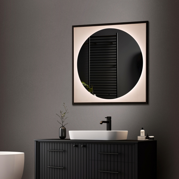 Зеркало ABBER See AG6117SCRB с подсветкой, бесконтактный выключатель, диммер, черный