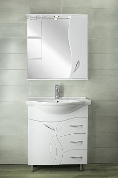 Тумба без раковины Style Line "Амелия 75" (3 ящ.) Байкал 75, ЛС-00002281