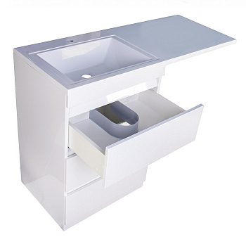 Тумба напольная Style Line "Даллас 100" (3 ящ.) белая, PLUS (без раковины)