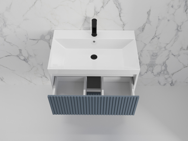 Тумба без раковины подвесная Style Line "Стокгольм 70", (2 ящ.) графит, PUSH, ЛС-00002312