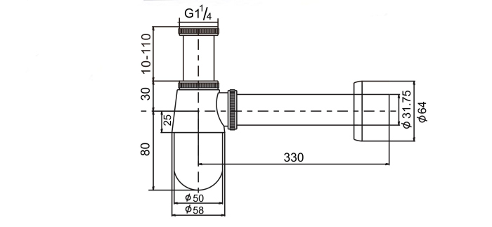 Сифон D&K для умывальника (DC9071)