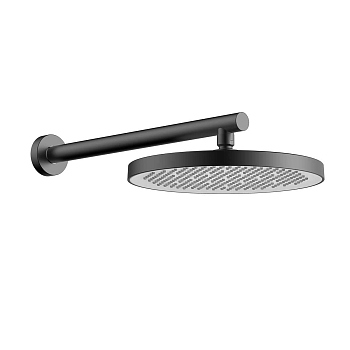 Верхний душ с держателем Vincea VSHD-42CGM, вороненая сталь