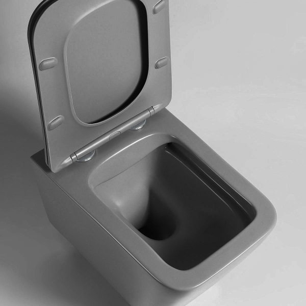 Унитаз подвесной Vincea Q-Line VT1-12MA безободковый, цвет антрацит мат., soft close сиденье