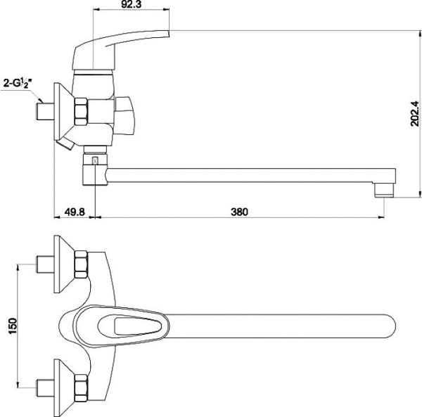Смеситель Timo Standart 1935Y-CR универсальный