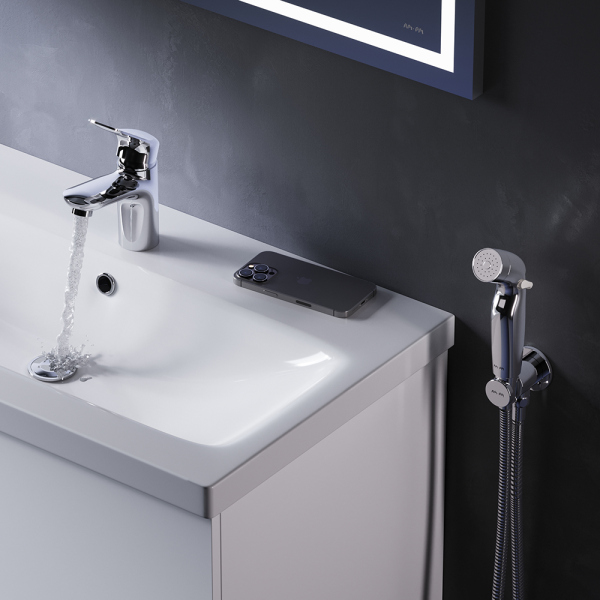 Смеситель для раковины с гигиеническим душем AM.PM Sunny, F85C03000