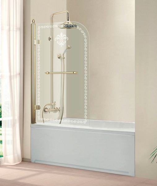 Душевая шторка Cezares Retro Retro-V-1-80/145-CP-G-L