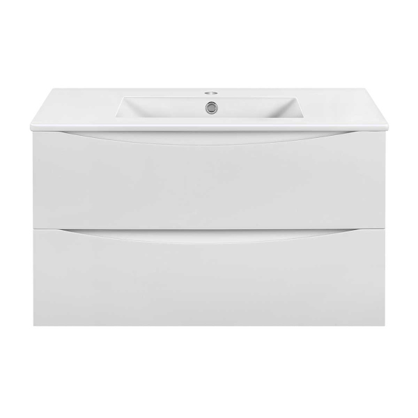 Тумба с раковиной Vincea Mia Slim 900 подвесная, G.White, VMC-2MC900S1GW+VBS-13990S1