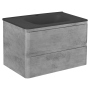Тумба с раковиной Vincea Vico 800 подвесная, 2 выкатных ящика soft close, Beton, VMC-2V800BT+VCB-2VP800W