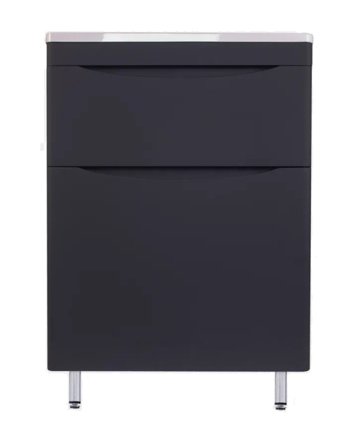 Тумба напольная Style Line "Бергамо мини 70" (2 ящ.) черный, PLUS (без раковины)