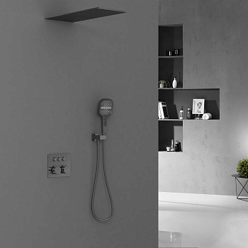 Душевой комплект Vincea VSFW-401TGM встраиваемый, 3 режима, верх душ нерж.сталь, вороненая сталь