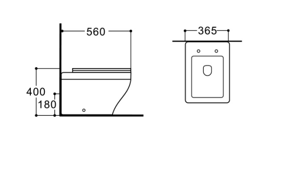 Унитаз напольный приставной безободковый AQUATEK АМАДЕО AQ1964-00 560*365*400 мм