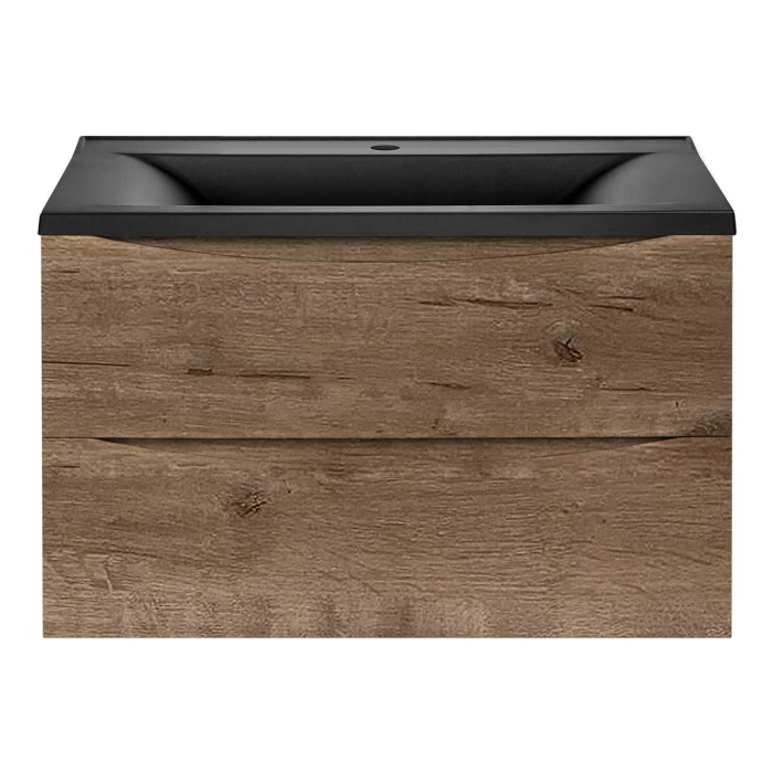 Тумба с раковиной Vincea Mia 800 подвесная, 2 выкатных ящик soft close, V.Oak, VMC-2MA800VO+VCB-3M800W