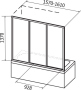 Шторка на ванну Ravak AVDP3-160 Transparent, профиль белый