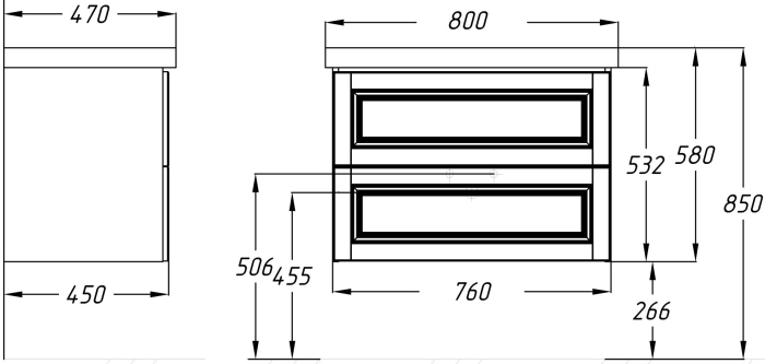 Тумба с раковиной Smile Сити 80 белая