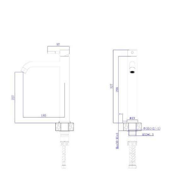 Смеситель для умывальника RUSH Melos высокий (SUS1101-12)