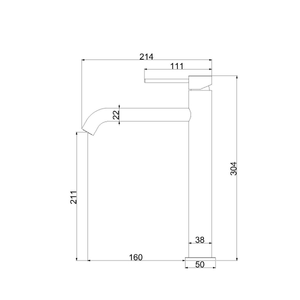Смеситель для раковины Vincea City VBF-2C2BN однорычажный, сатин