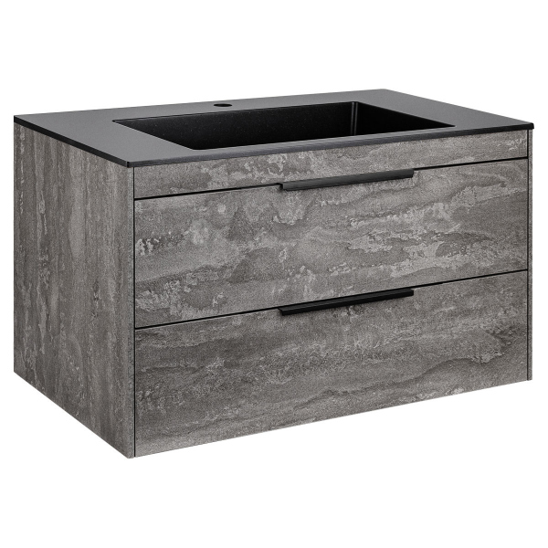 Тумба с раковиной Vincea Chiara 2D 800 подвесная, G.Stone, VMC-2C2800GS+VCB-13800G