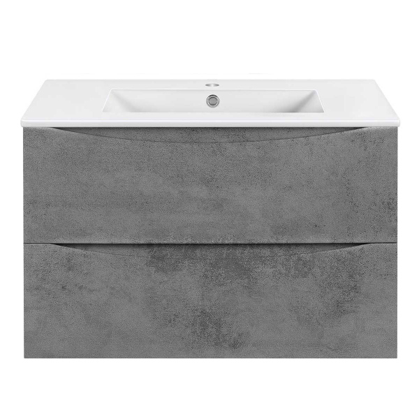 Тумба с раковиной Vincea Mia Slim 800 подвесная, Beton, VMC-2MC800S1BT+VBS-13980S1