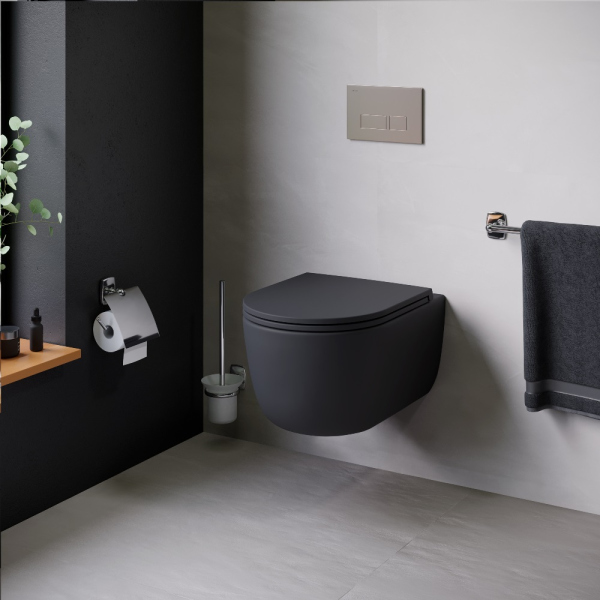 Унитаз подвесной безободковый с сиденьем микролифт, матовый Damixa Sirius, DX86C1700MBSC