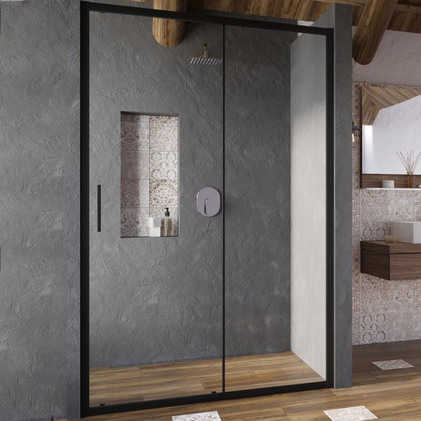 BLSDP2-110 черный+Transparent, дверь душевая