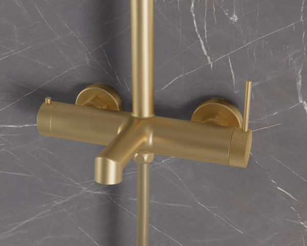 Душевая стойка Vincea Rim VSFS-2RM1BG с изливом, брашированное золото