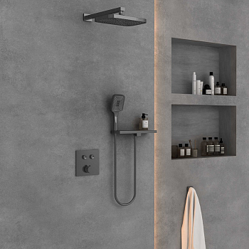 Душевой комплект Vincea VSFW-4211RGM встраиваемый, 2 режима, вороненая сталь