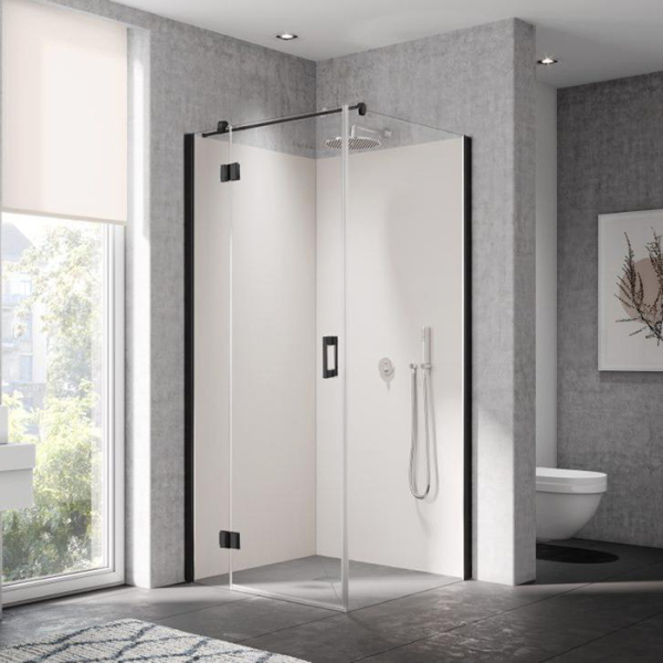 Душевая дверь Kermi Liga (LI SNL 10020 3PK) (100 см) черный профиль, левая
