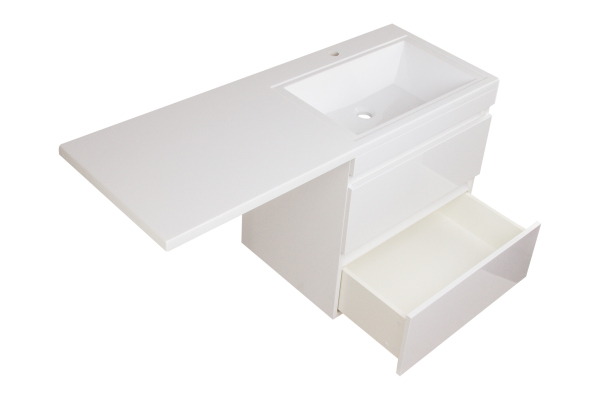 Тумба подвесная Style Line "Даллас 130", белая, PLUS, ЭМАЛЬ (без раковины)