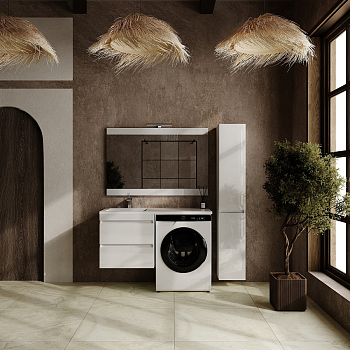 Тумба без раковины подвесная Style Line "Даллас ЛЕОН 120", Люкс белая, СС-00002440