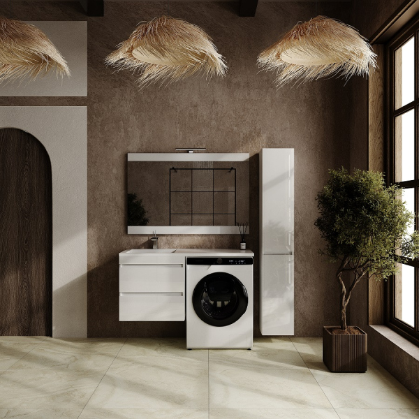 Тумба без раковины подвесная Style Line "Даллас ЛЕОН 120", Люкс белая, СС-00002440