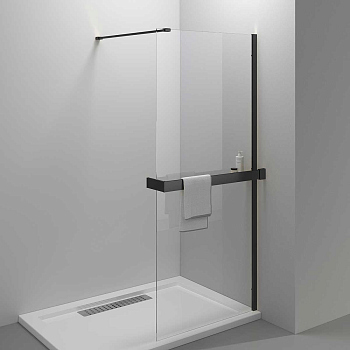 Душевая перегородка Vincea Walk-In HR VSW-4HR800CLB, 800*2000, черный, стекло прозрачное