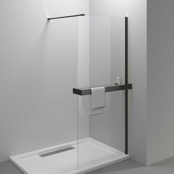 Душевая перегородка Vincea Walk-In HR VSW-4HR800CLB, 800*2000, черный, стекло прозрачное