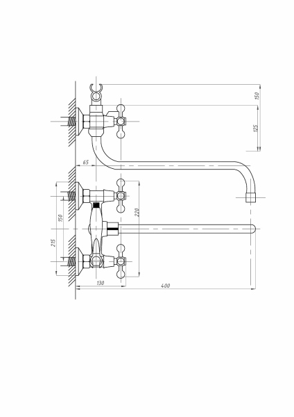 Смеситель для ванны с душем FAUZT FZs-701-32 тип См-ВУДРНШлА