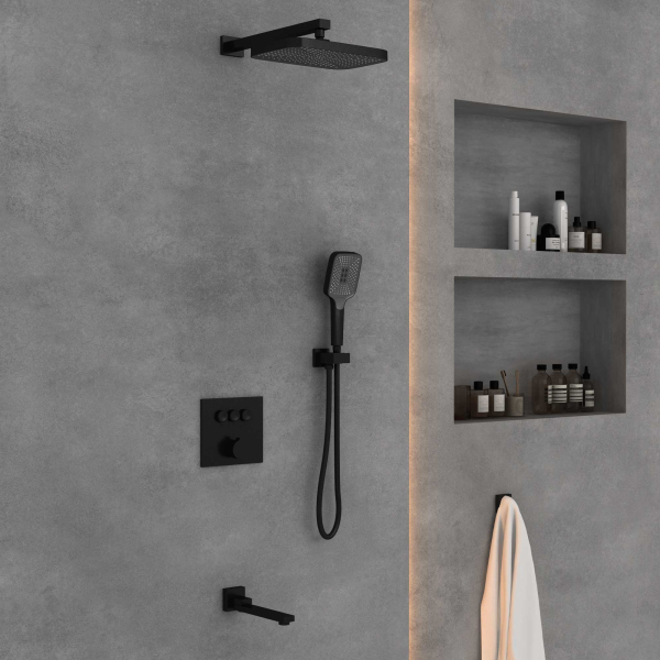 Душевой комплект Vincea VSFW-4311MB встраиваемый, 3 режима, черный