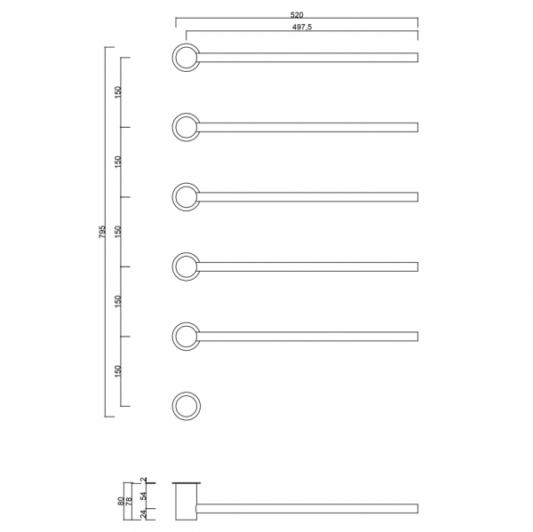 Полотенцесушитель электрический ABBER Charme AH4005MB черный матовый