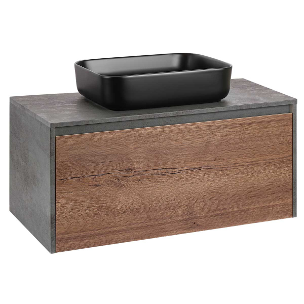 Тумба без раковины Vincea Mesa 1000 подвесная, T.Oak + Beton, VMC-2MS100TB
