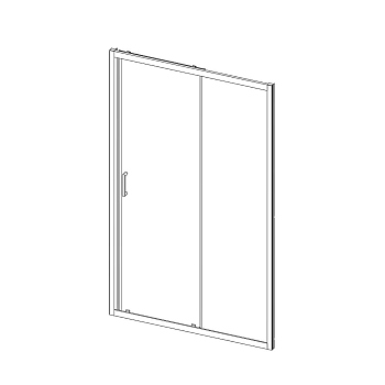 Душевая дверь Vincea Alpha VDS-3AL140CLG, 1400, брашированное золото, стекло прозрачное