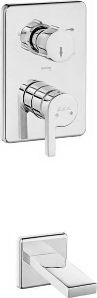 Смеситель E.C.A. Icon 102101149 С ВНУТРЕННЕЙ ЧАСТЬЮ, для ванны с душем