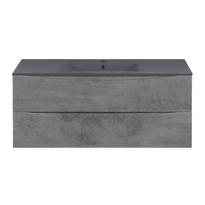 Тумба с раковиной Vincea Mia 1200 подвесная, 2 выкатных ящика soft close, Beton, VMC-2MC120BT+VBS-13120