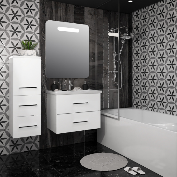 Тумба без раковины Opadiris Арабеско 70 Z0000010907 подвесная Белая глянцевая