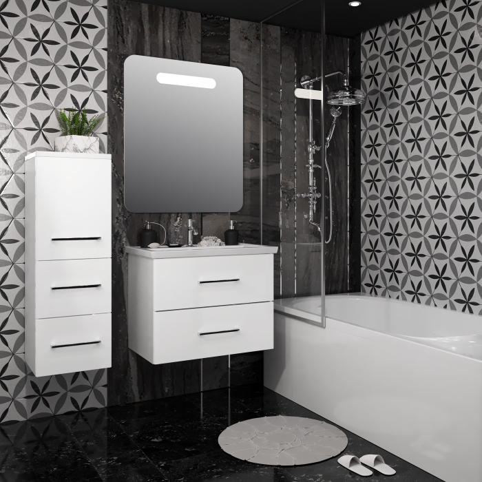 Тумба без раковины Opadiris Арабеско 70 Z0000010907 подвесная Белая глянцевая