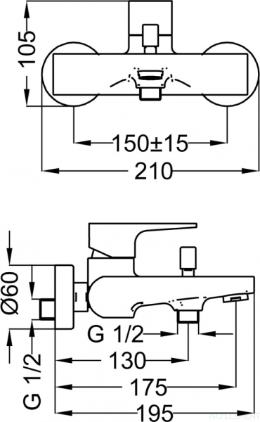 Смеситель Cezares Stella STELLA-VM-01-Cr для ванны с душем