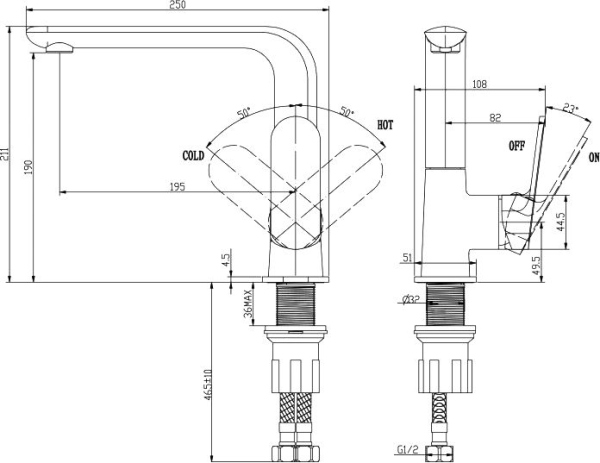 Смеситель для кухни BelBagno Ancora ANC-LAM-CRM