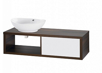 Тумба под раковину Dreja Storm Gamma 72349 левосторонняя, белый/орех