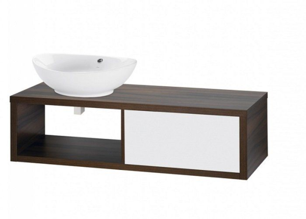 Тумба под раковину Dreja Storm Gamma 72349 левосторонняя, белый/орех