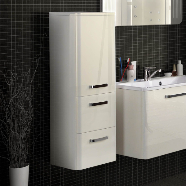 Шкаф-пенал Акватон Валенсия (1A123903VAG3L0 левосторонний, белый